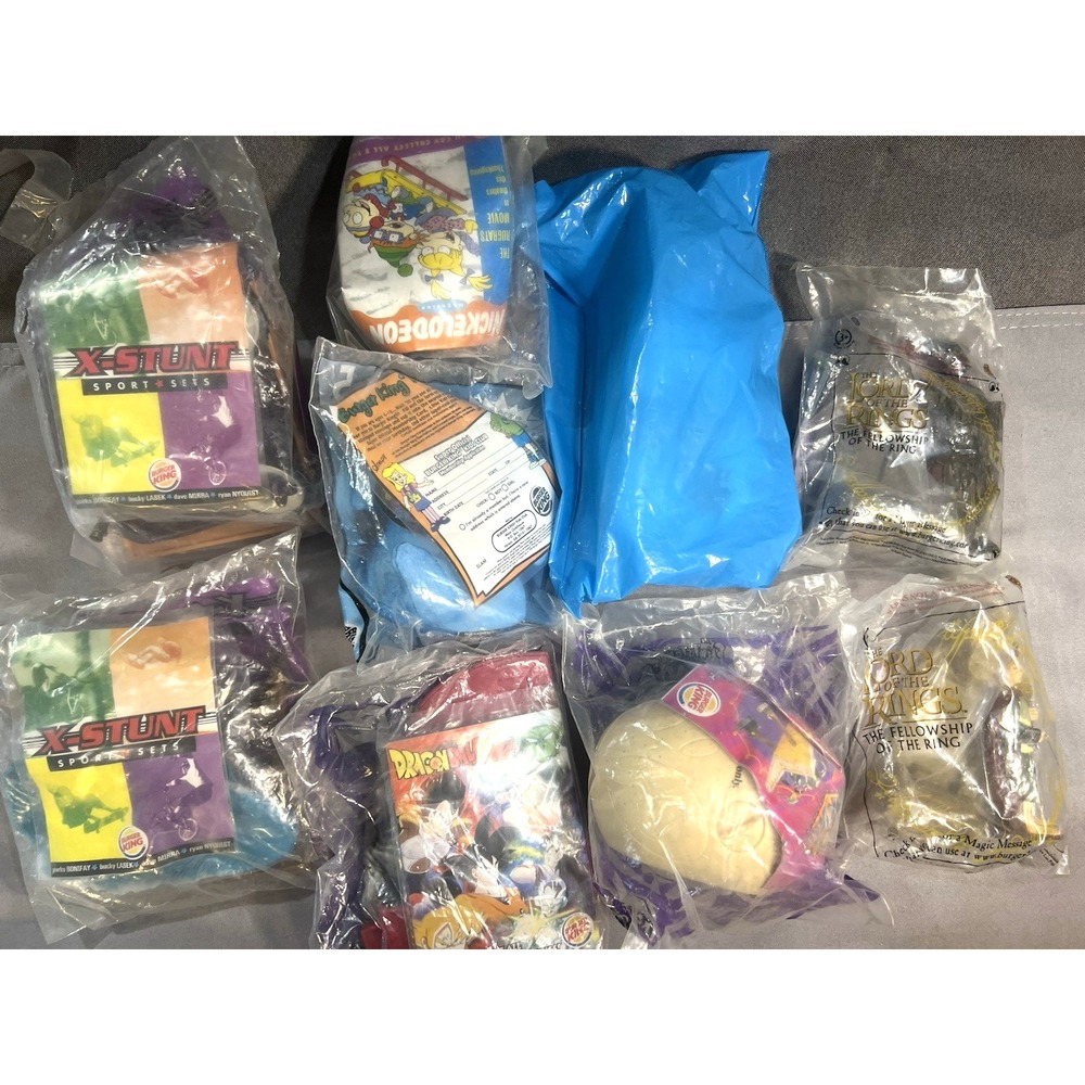 9 PC TOY LOT BURGER KING IN SEALED PACKAGING~LORD OF RINGS, STUNT X, ETC (2576) - Picture 2 of 6